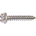 Midwest Fastener Sheet Metal Screw, #10 x 2 in, Zinc Plated Steel Hex Head Combination Hex/Slotted Drive 02941
